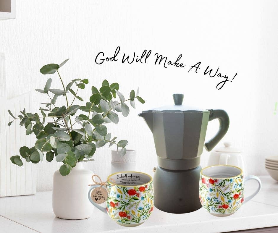 God Will Make Vintage Floral Mug