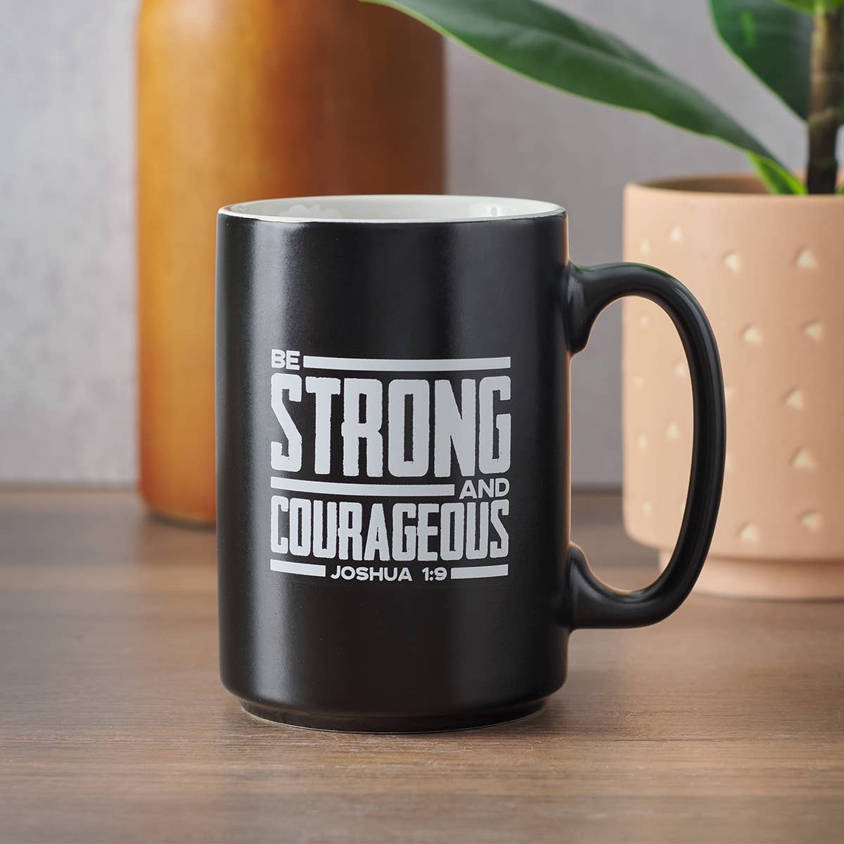 Be Strong and Courageous Josh. 1:9 - Mug Black